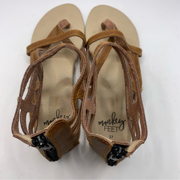 Monkey Feet USA MF Mommy Size 37 Brown Sandals Straps Gladiator New US 6-6.5 - Picture 5 of 6